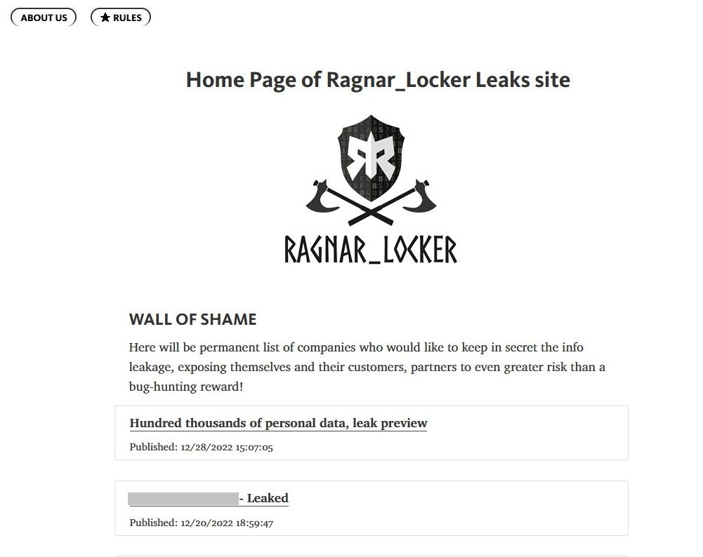 RAGNAR LOCKER ransomware